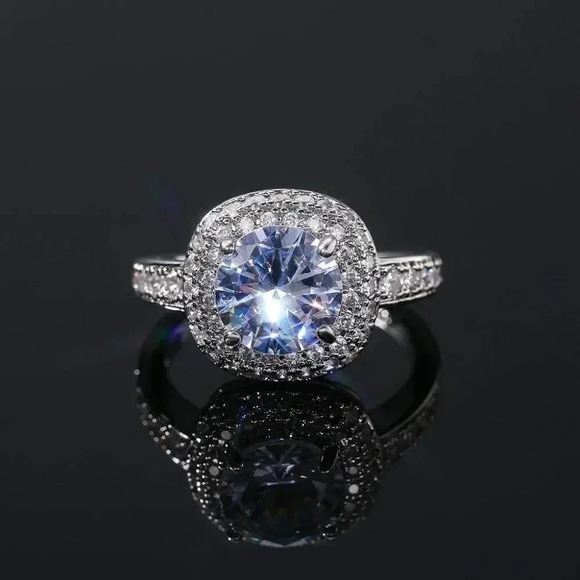 ▶Dainty Beautiful Classic Silver Plated Wedding/Engagement Ring for Women, L014 - Picture 7 of 9